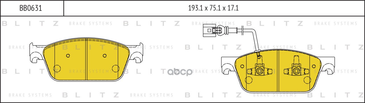 Колодки тормозные дисковые передние Blitz арт. BB0631