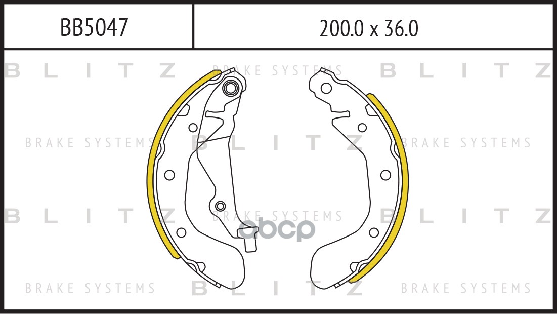 Колодки тормозные барабанные CHEVROLET Aveo/Kalos 02- BB5047 Blitz арт. BB5047