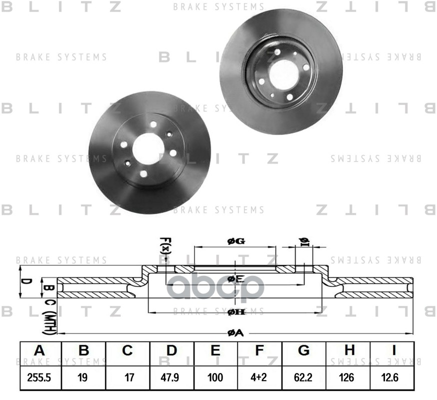 Диск тормозной передний вентилируемый HYUNDAI Getz 02 - BS0280 Blitz арт. BS0280