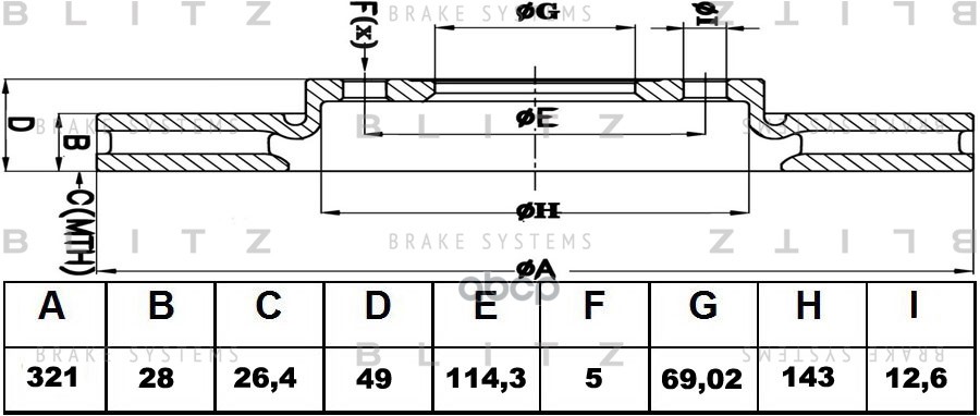 Диск тормозной передний вентилируемый HYUNDAI ix55/Santa Fe 06- BS0292 Blitz арт. BS0292