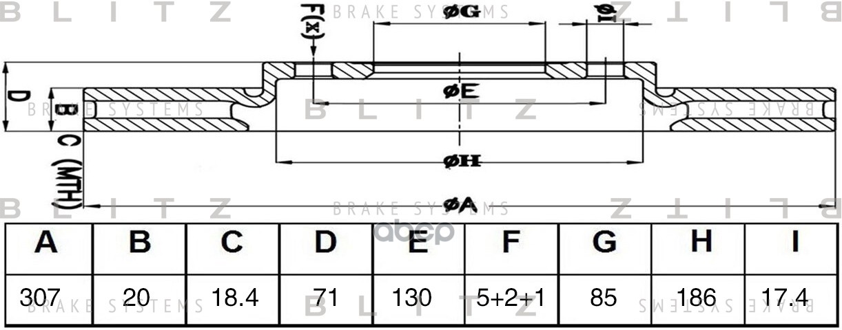 Диск тормозной задний вентилируемый Blitz арт. BS0471