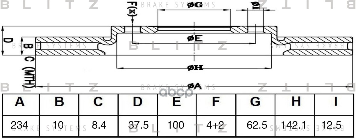 Диск Тормозной Kia Picanto 04-> Blitz арт. BS0475
