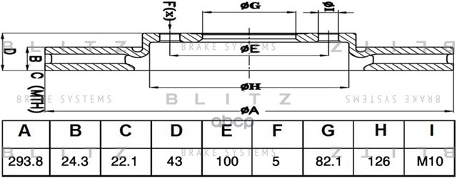 Диск тормозной передний Blitz арт. BS0521