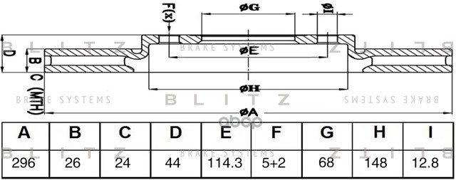 Диск тормозной передний вентилируемый NISSAN X-trail/Leaf/Qashqai 10-RENAULT Kadjar 15- BS0549 Blitz арт. BS0549