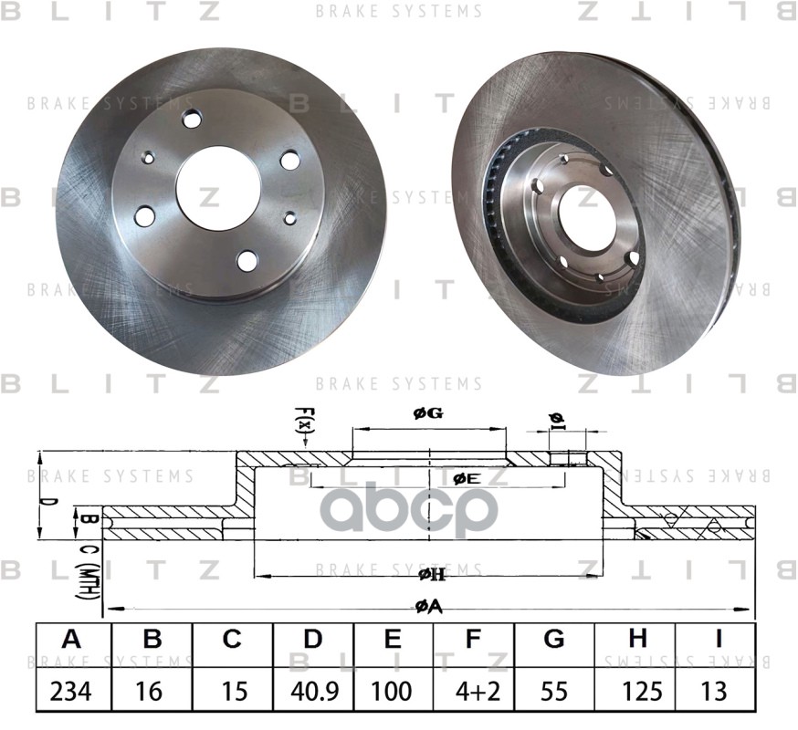 Диск Тормозной Subaru Justy Iv 07->, Daihatsu Sirion 05->/Trevis 06->/Move 98-> Blitz арт. BS0663