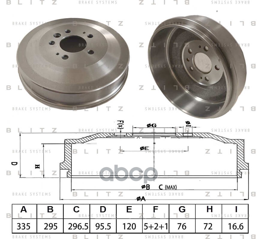 Барабан тормозной Blitz арт. BT0168