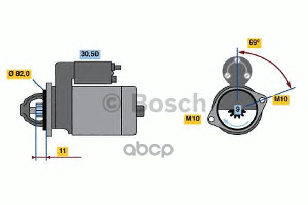 Стартер 12V, 1.4Kw Bosch арт. 0986019880