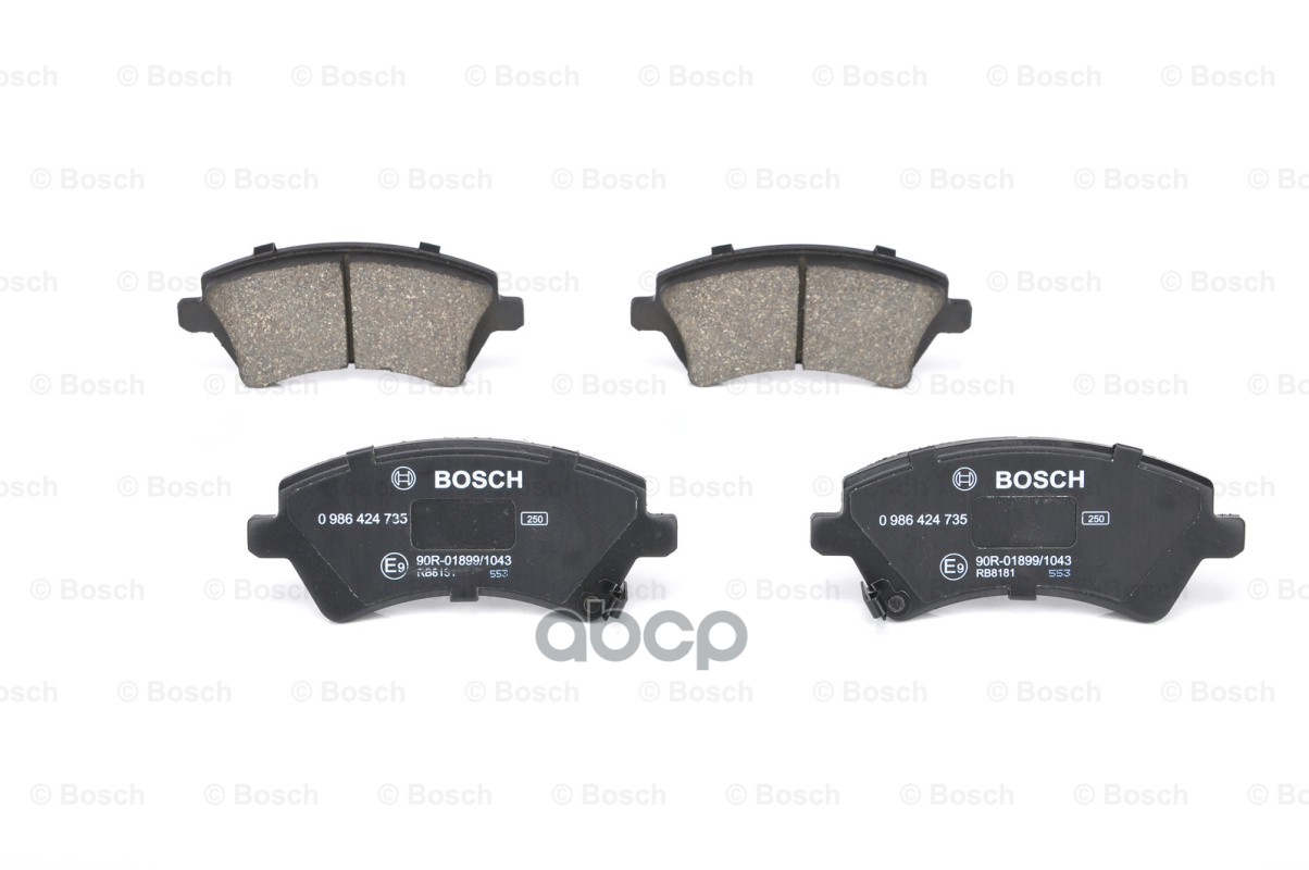 Колодки Тормозные Дисковые Toyota Corolla (E12) 1.4/1.6/1.8/2.0 00>02/02> Передние Bosch арт. 0986424735