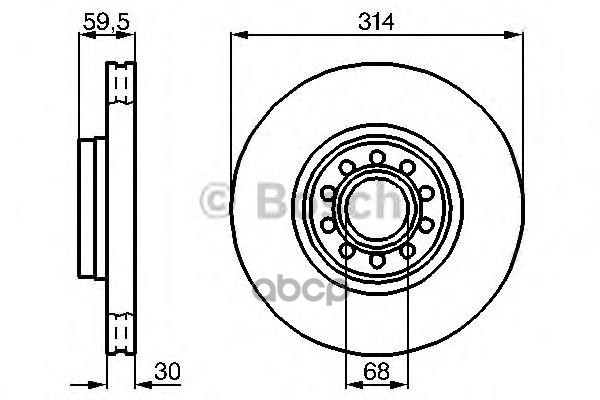 Диск Тормозной Audi: 100  90-94, A6  94-97, A6 Avant  94-97, A8  94-02 Bosch арт. 0986478617