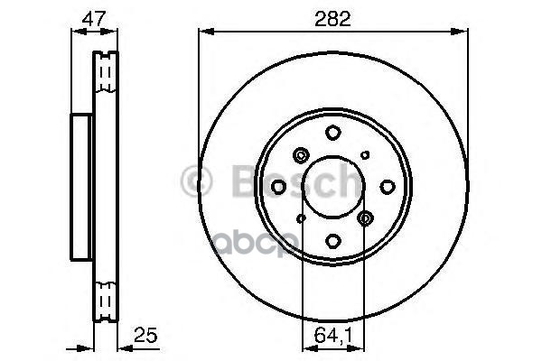 Диск Тормозной Honda: Accord Vii  98-02, Accord Vii Hatchback  99-02 Bosch арт. 0986478982
