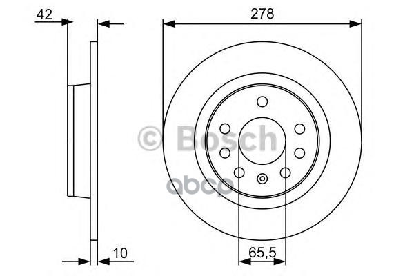 Диск Тормозной Задн Opel: Astra H 1.6/1.6 Turbo/1.8/2.0 Turbo 04- Bosch арт. 0986479515