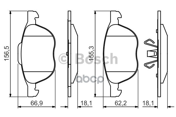 Колодки тормозные дисковые перед Bosch арт. 0986495215