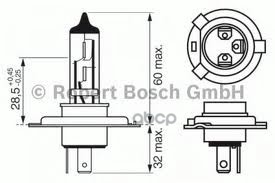 Лампа STANDARD H4 12V 60/55W [блистер] 1987301001 Bosch арт. 1987301001