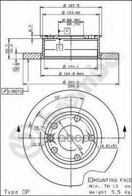 Диск Тормозной Standard | Перед | Brembo арт. 08549710