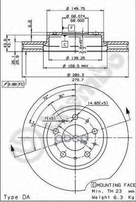 Диск Тормозной  Brembo Painted Disc 09.5568.21 Brembo арт. 09.5568.21