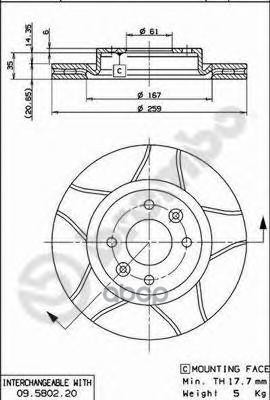 Диск Тормозной Renault Twingo Box S06_ 03 Brembo арт. 09580276
