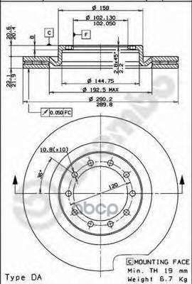 Диск Тормозной Передн Renault Mascott 99- Brembo арт. 09.7262.10