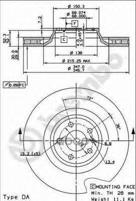Диск Тормозной Brembo  09884131 Brembo арт. '09884131