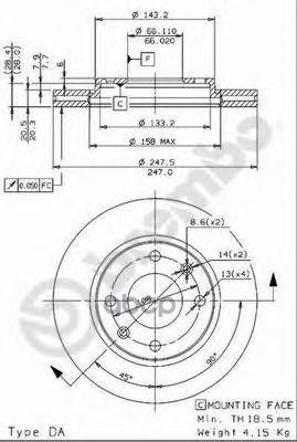 Диск Тормозной Передн Opel: Monterey B 98-99,  Peugeot: 106 I 91-96, 106 Ii 96-, 205 I 86-87, 205 Ii 87-98, 205 Фургон 94-, 2...
