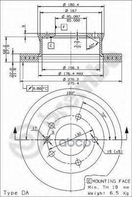 Диск Тормозной Передний Mb 2/3/4T-Sprinter/Vw Lt 28-46 Ii /Vent D=276Mm Brembo 09.9618.14 Brembo арт. 09.9618.14