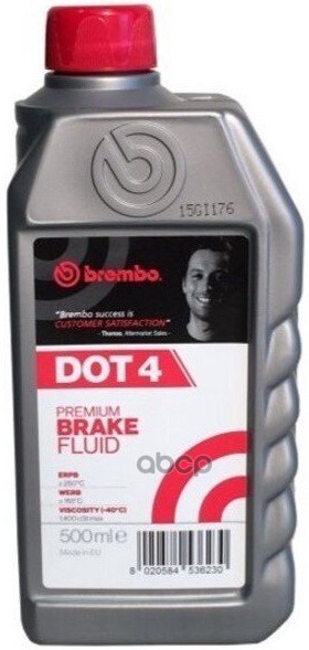 Жидкость Тормозная Brembo Dot 4 0,5Л Low Viscosity Brembo арт. L04205