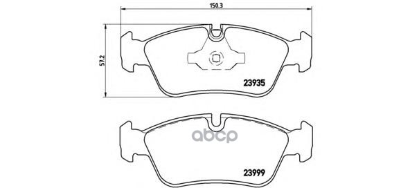 Колодки передние BMW E81/E87/E90 1.6/2.0L+2.0D all 04->/без датчика BREMBO P06035 Brembo арт. P06035