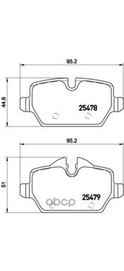 Колодки Тормозные Дисковые Задн. Mini Countryman (R60) 01/10-10/16 / Mini Paceman (R61) Brembo арт. p06080