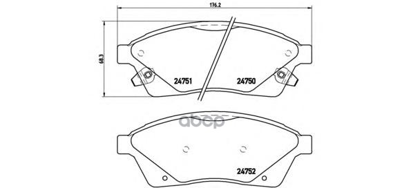 Колодки тормозные дисковые передние CADILLAC SRX 01/09-12/16 / SAAB 9-4X 01/11-12/11 Brembo арт. P09010