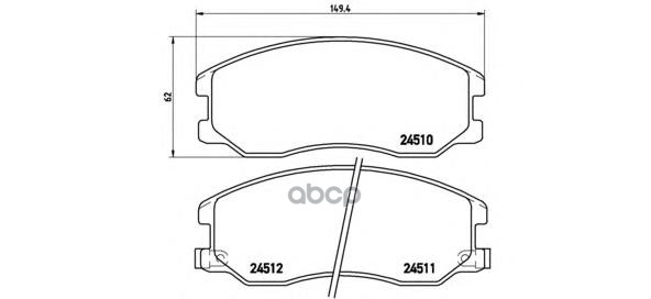 Колодки тормозные дисковые перед Brembo арт. P10003