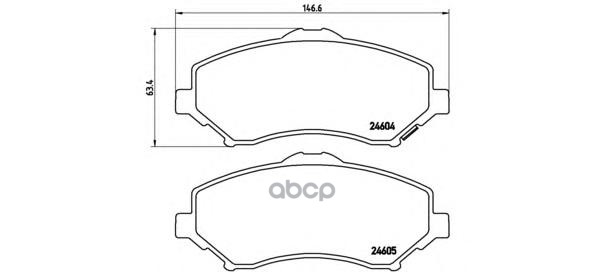 Колодки тормозные дисковые передн. DODGE GRAND CARAVAN 06/07-> / DODGE JOURNEY 06/08-> / DODGE NITR Brembo арт. p11022