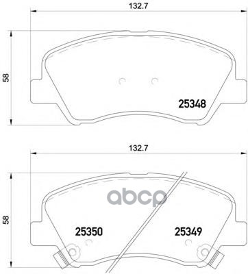 Колодки тормозные дисковые передн. HYUNDAI ACCENT IV (RB) Brembo арт. p18025