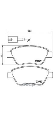 Колодки тормозные дисковые передн. ALFA ROMEO MITO (955_) 09/08-> / FIAT 500 (312_) 10/07-> / FIAT Brembo арт. p23108