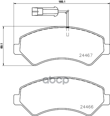 Колодки тормозные дисковые передн. FIAT DUCATO Box (250_  290_) 07/06-> / FIAT DUCATO Bus (250_  29 Brembo арт. p23161