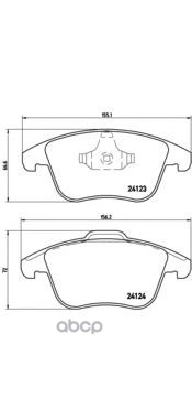Колодки тормозные (Спереди) Ford Mondeo 07-15 / Volvo S60 10-18 Brembo арт. P 24 076