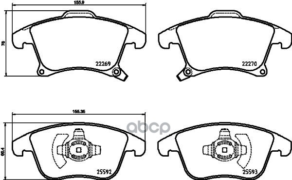 Колодки Тормозные Дисковые | Перед | Brembo арт. P24173