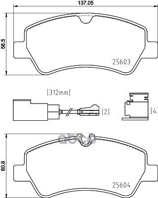 Колодки тормозные (Сзади) Ford Transit 85-20 Brembo арт. P 24 187