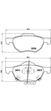 Колодки тормозные дисковые передн. HONDA ACCORD VII (CL  CN) 01/03-09/12 / HONDA ACCORD VII (CM) 09 Brembo арт. p28036