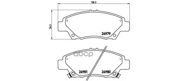 Колодки дисковые п Honda Insight 1.3 Hybrid/Jazz III 1.2i 08 BREMBO P28050 45022SZTG00 Brembo арт. P28050