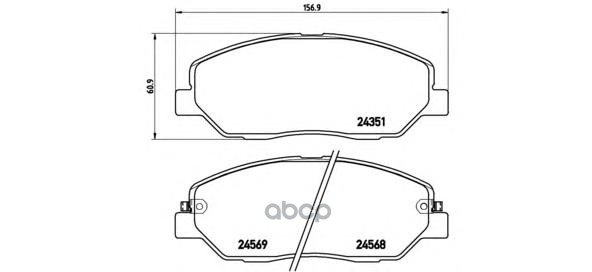 Колодки тормозные (Спереди) Hyundai Santa Fe 05-21 / Kia Sorento 09-21 Brembo арт. P 30 036
