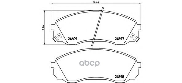 Колодки тормозные дисковые передн. HYUNDAI H-1 / STAREX 06/97-12/07 / HYUNDAI H-1 Cargo (TQ) 02/08- Brembo арт. p30041
