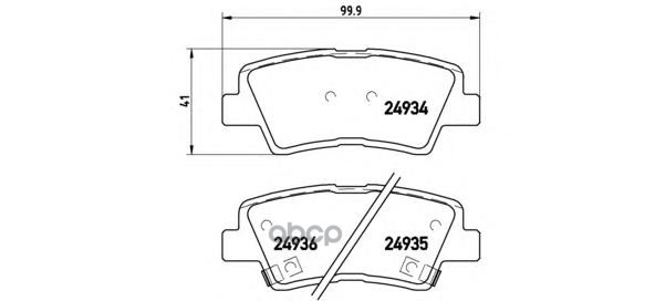Колодки тормозные дисковые зад Brembo арт. P30047