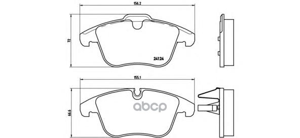 Колодки тормозные дисковые передн. JAGUAR S-TYPE (X200) 01/99-12/08 / JAGUAR XF (X250) 03/08-04/15 Brembo арт. p36022