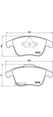 Колодки тормозные дисковые передн. LAND ROVER DISCOVERY SPORT (L550) 09/14-> / LAND ROVER RANGE ROVE Brembo арт. p44020