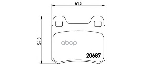 Колодки тормозные (Сзади) Mercedes-Benz C-Class 93-01 / E-Class 84-95 Brembo арт. P50013