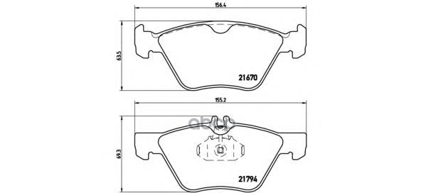 Колодки тормозные (Спереди) Mercedes-Benz E-Class 95-03 / Chrysler Crossfire 04-08 Brembo арт. P50026