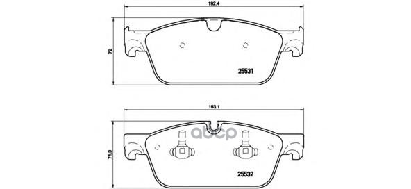 Колодки тормозные дисковые перед Brembo арт. P50102
