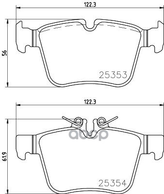 Колодки тормозные дисковые задн. MERCEDES-BENZ (BBDC) C-CLASS (W205) 08/14-> / MERCEDES-BENZ C-CLASS Brembo арт. p50122