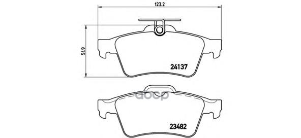 Колодки тормозные (Сзади) Citroen C5 08-17 / Ford Focus 04- Brembo арт. P 59 042