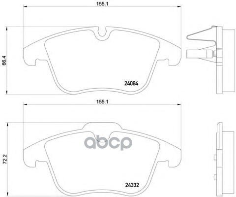 Колодки Тормозные Дисковые Передн. Citroen (Df-Psa) C5 01/09-> / Citroen C5 Iii (Rd_) 02/08-> Brembo арт. p61106