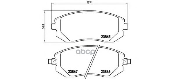Колодки тормозные (Спереди) Subaru Forester 02-19 / Impreza 00-16 Brembo арт. P 78 013